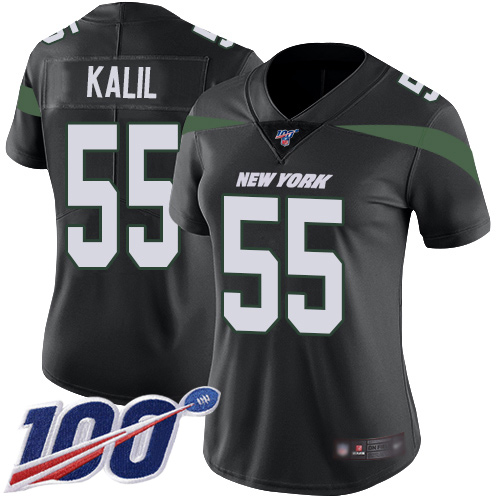 New York Jets Limited Black Women Ryan Kalil Alternate Jersey NFL Football #55 100th Season Vapor Untouchable